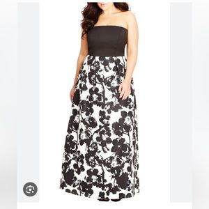 City Chic Painted Poppy Dress 16 (S)